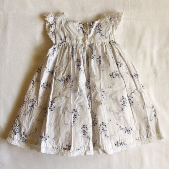 jillian's closet cottagecore blue floral & lace pintuck dress 9 months baby girl - Picture 9 of 10